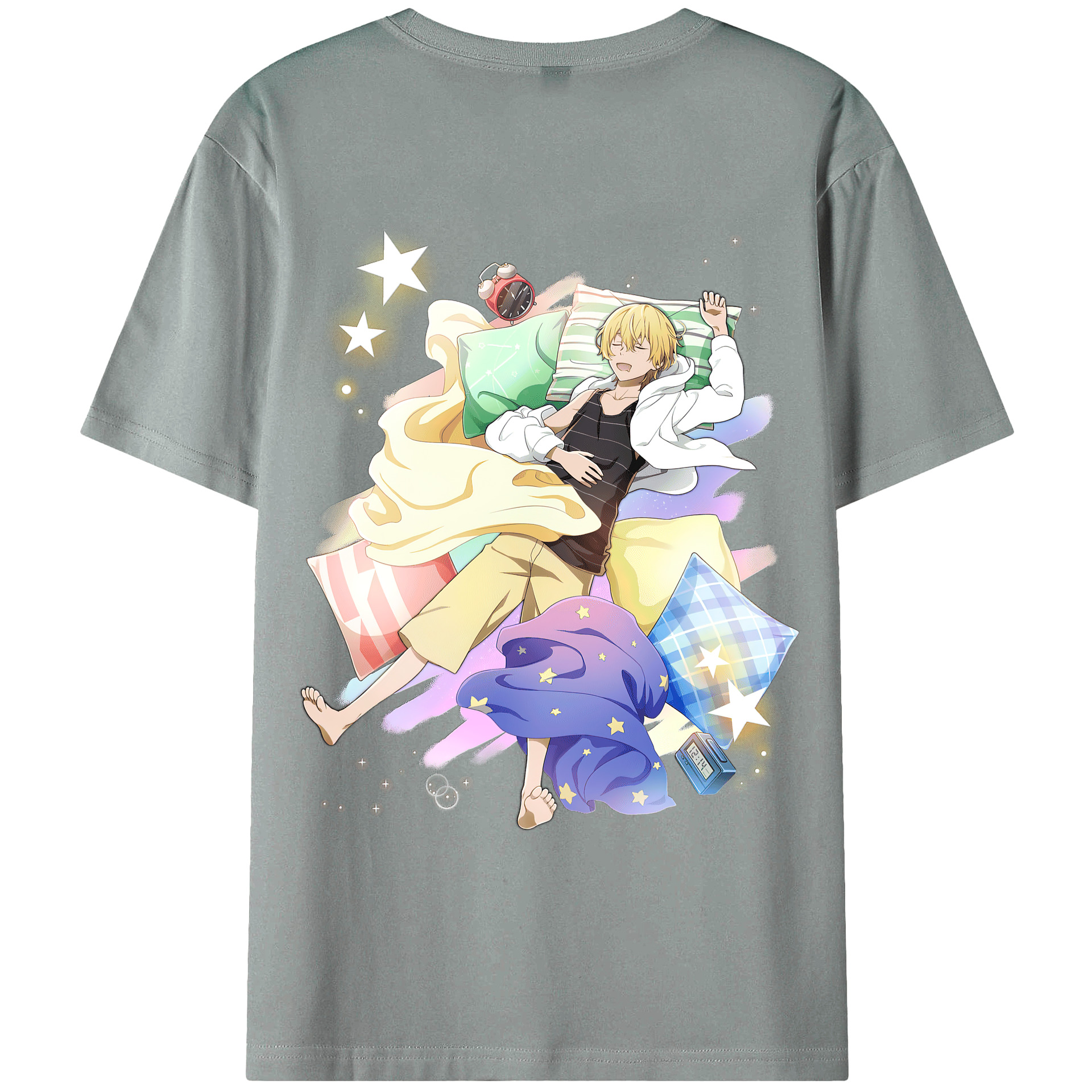 （画像用） 文豪ストレイドッグス Bungo Stray Dogs 綿100％ メンズ半袖Tシャツ（バックプリント） 通気性